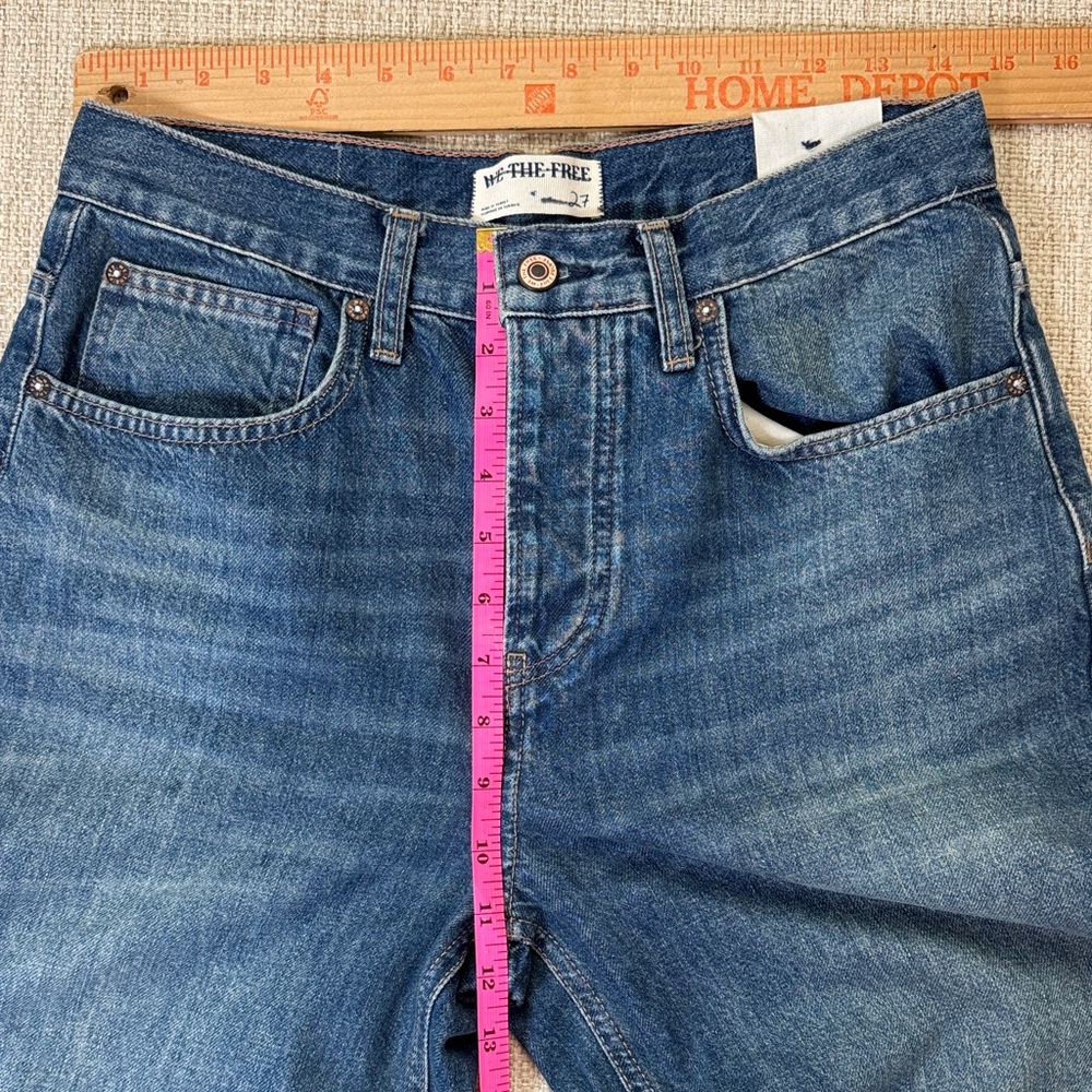 We the Free Ripple Wide Leg Crop Flare Denim Jeans, NWT, Size 27 - Picture 4 of 8